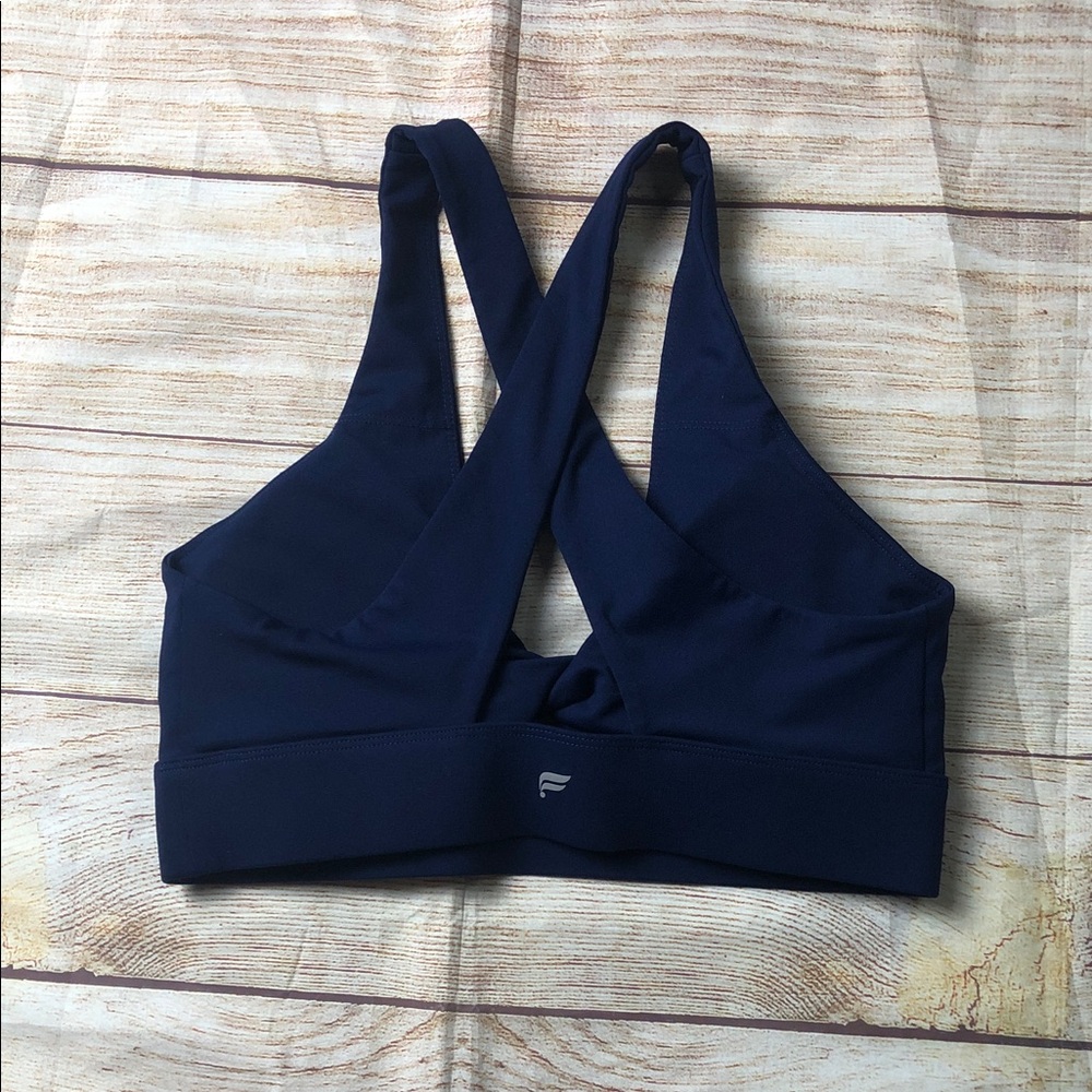 Fabletics Navy Blue Oasis Twist Sports Bra - Picture 3 of 6